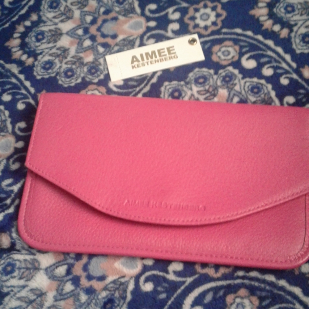 Fushia leather wallet